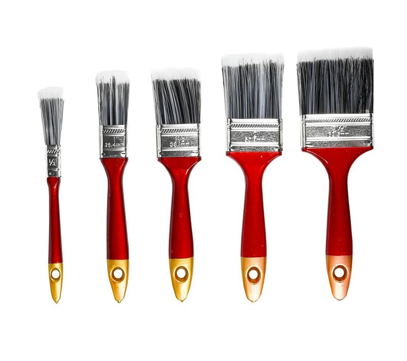 Set De 5 Pinceaux Synthétiques Plats Pour Peintures à Base D'eau