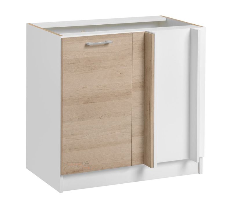 Meuble D'angle Bas Eco Chene Naturel 1 Porte L 105 Cm