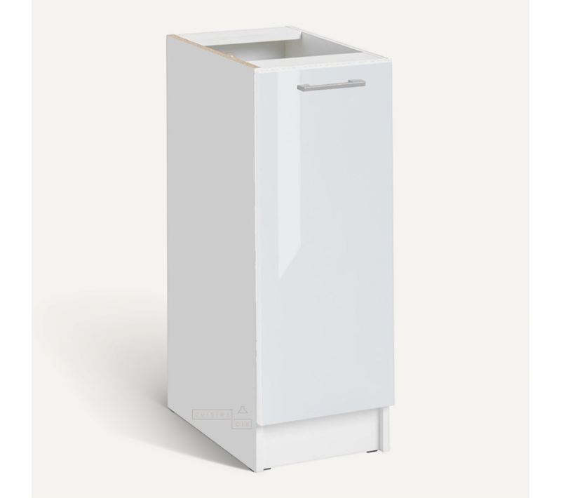 Meuble Bas De Cuisine Eco Blanc Brillant 1 Porte L 30 Cm