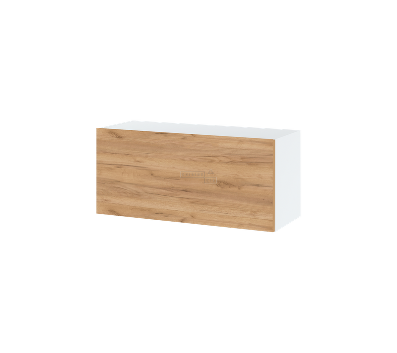 Meuble Haut Slim De Cuisine Bellissi Chene 1 Porte Relevable L 90 Cm