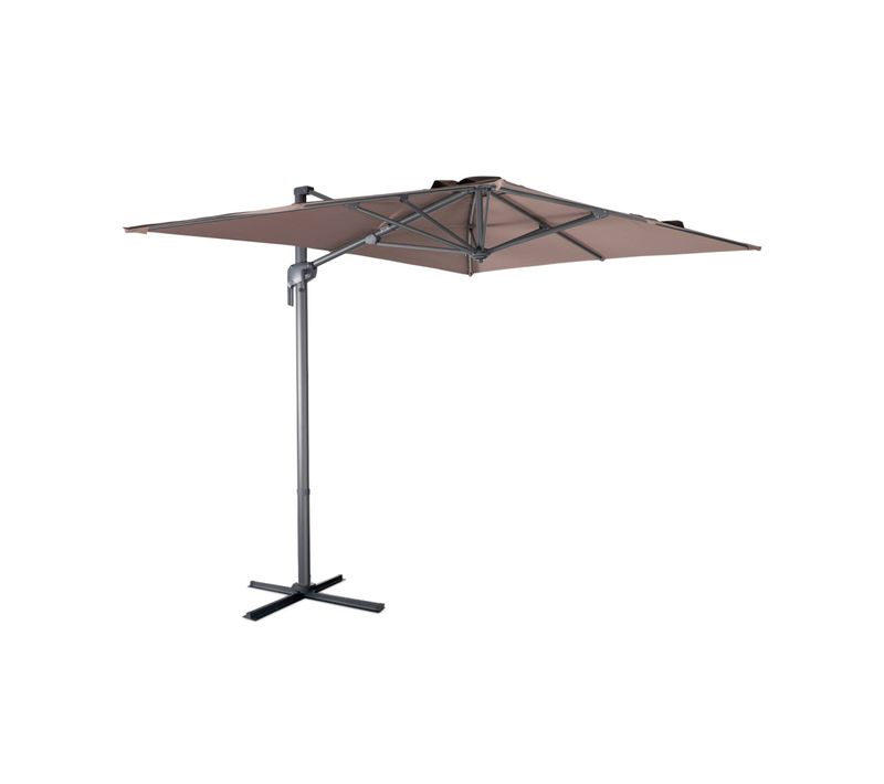 Parasol Déporté Rectangulaire 2x3m - Antibes - Taupe - Parasol Excentré Inclinable. Rabattable