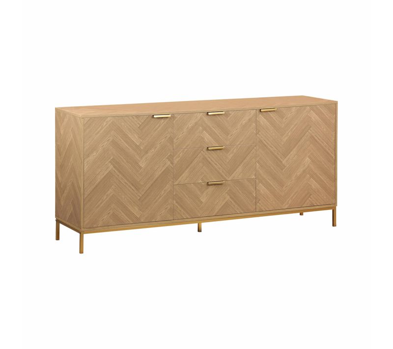 Buffet De Rangement. Budapest. Deux Portes. Deux Étagères. Trois Tiroirs. Buffet Bas. L160 X L 40 X