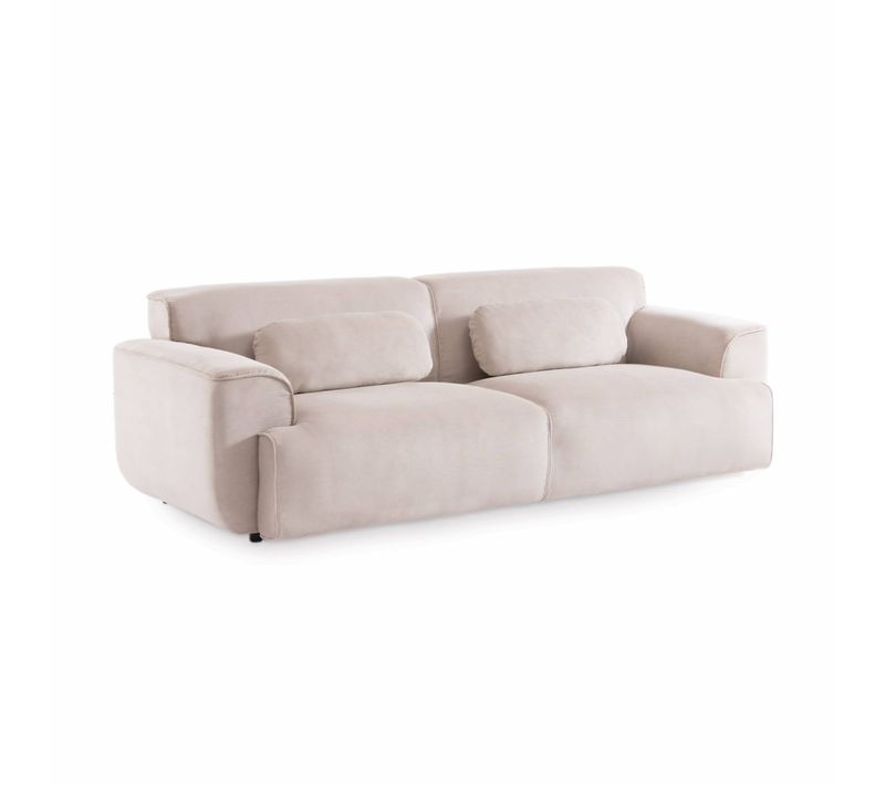 Canapé 3 Places. Tissu Velours Côtelé. 2 Coussins Déhoussables. Wallas L 230 X P 98 X H 73cm