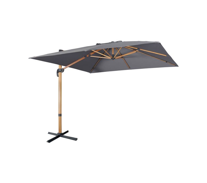 Parasol Déporté Carré 3x3m Falgos Gris- Parasol Excentré Inclinable