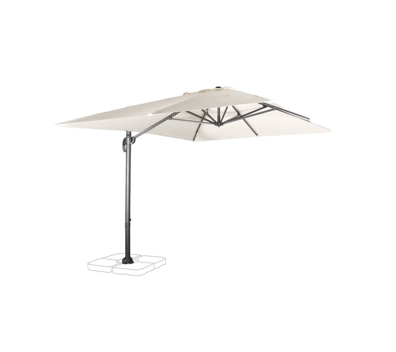 Parasol Déporté Rectangulaire 3x4m - Wimereux - Ecru - Parasol Excentré Inclinable