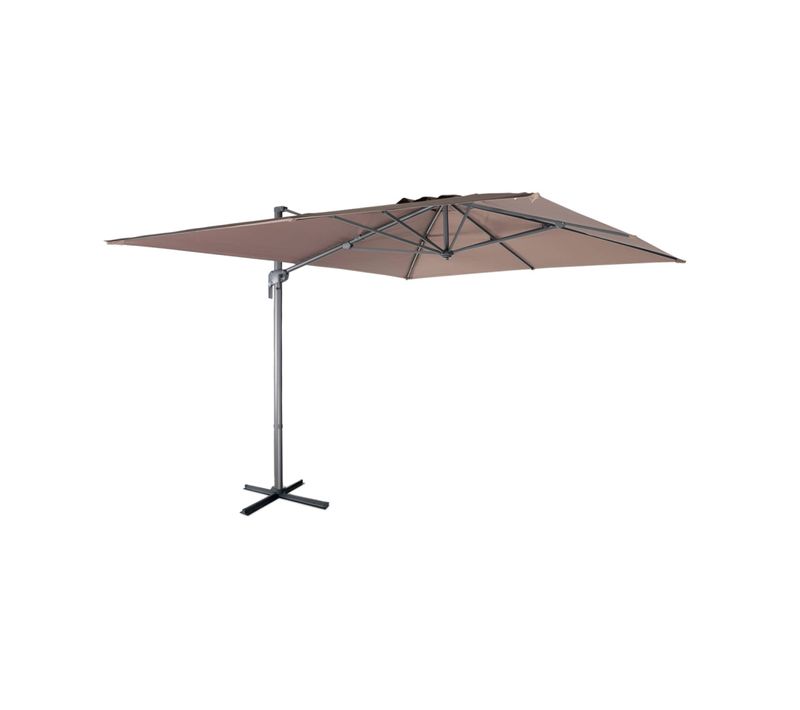 Parasol Déporté Rectangulaire 3x4m – Antibes – Taupe – Parasol Déporté. Inclinable. Rabattable