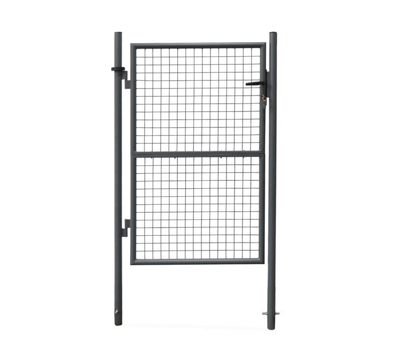 Portillon De Jardin En Métal Anthracite. Double Sens D'ouverture. Avec Serrure Et Poignée 150x87cm