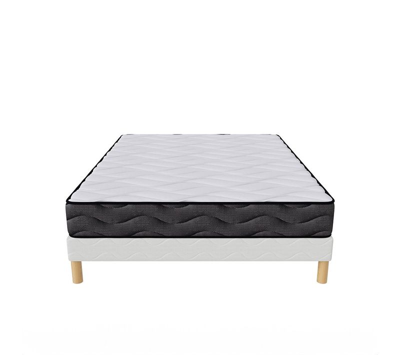 Ensemble Matelas Mousse 3D Respirant et Sommier 140x190 Hauteur 20cm
