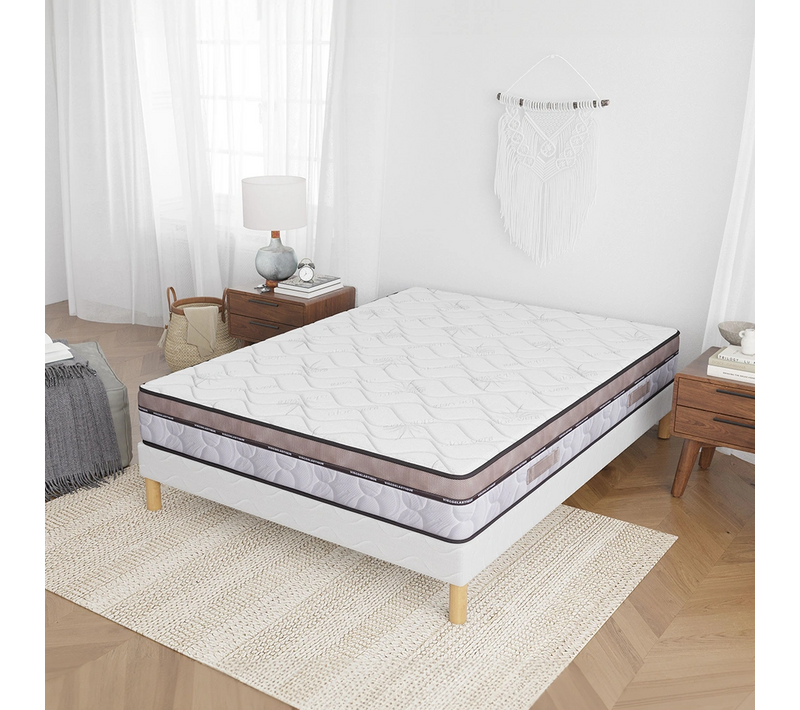 Natura - Ensemble Matelas Mousse 140x190 + Sommier Memory Hauteur 22cm