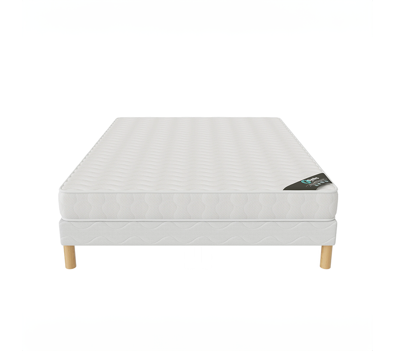 Ensemble Matelas Mousse Confort + Sommier 140x200 Epaisseur 15cm