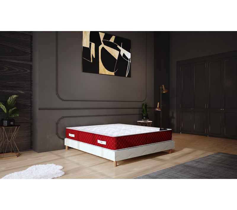 Ensemble Matelas Mousse Rosso + Sommier 140x190 Hauteur 25cm