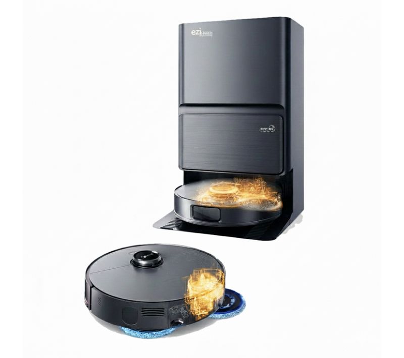 Robot Aspirateur Laveur Lidar Connecté Avec Base De Vidage Eziclean® Pureflow Max