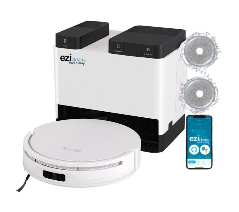 Robot Aspirateur Laveur Connecté Eziclean® All In One Z12 Ultra