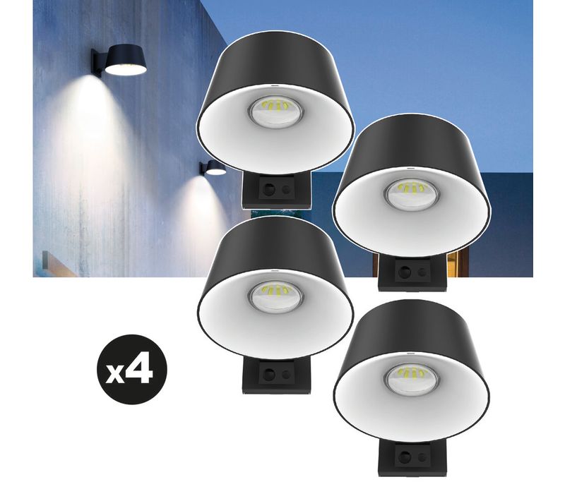 Lot De 4 Lampes Solaires Ezilight® Solar Wall S28
