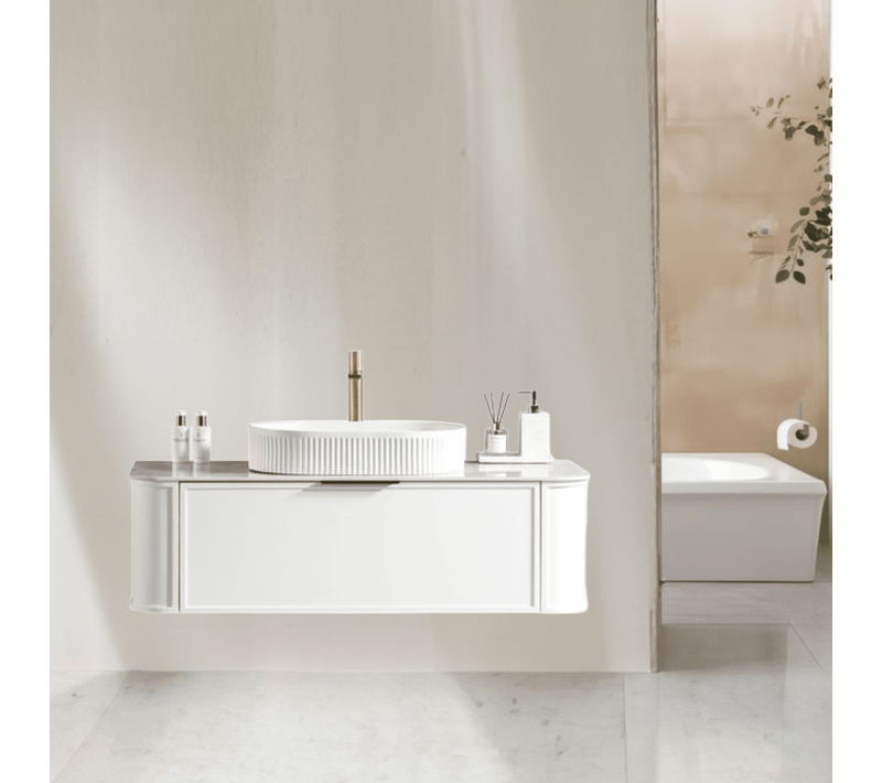 Meuble De Salle De Bain Avec Vasque à Poser 120 Cm Aquapari-jindoli