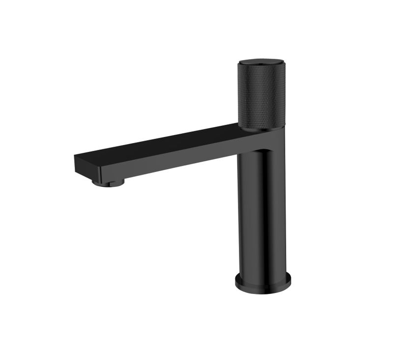 Robinet Mitigeur Bas Strié Noir Mat