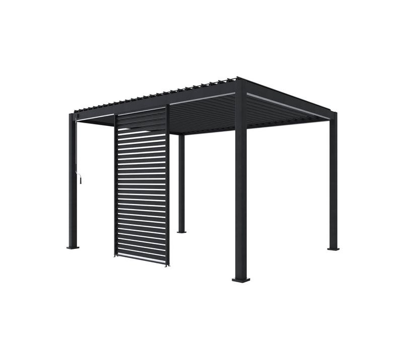 Persienne 130cm Pour Pergola Bioclimatique Triomphe. Côté 4m. Panneau Brise Vue. Aluminium.