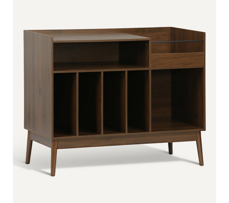 Meuble Vinyle Vintage Effet Bois. Népal. L 100 X L 48 X H 81.5cm