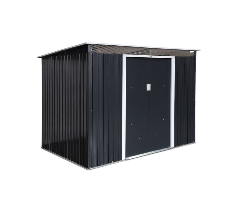 Abri De Jardin En Métal Couleur Anthracite 4.85m² Avec Puits De Lumière - Audomarois-