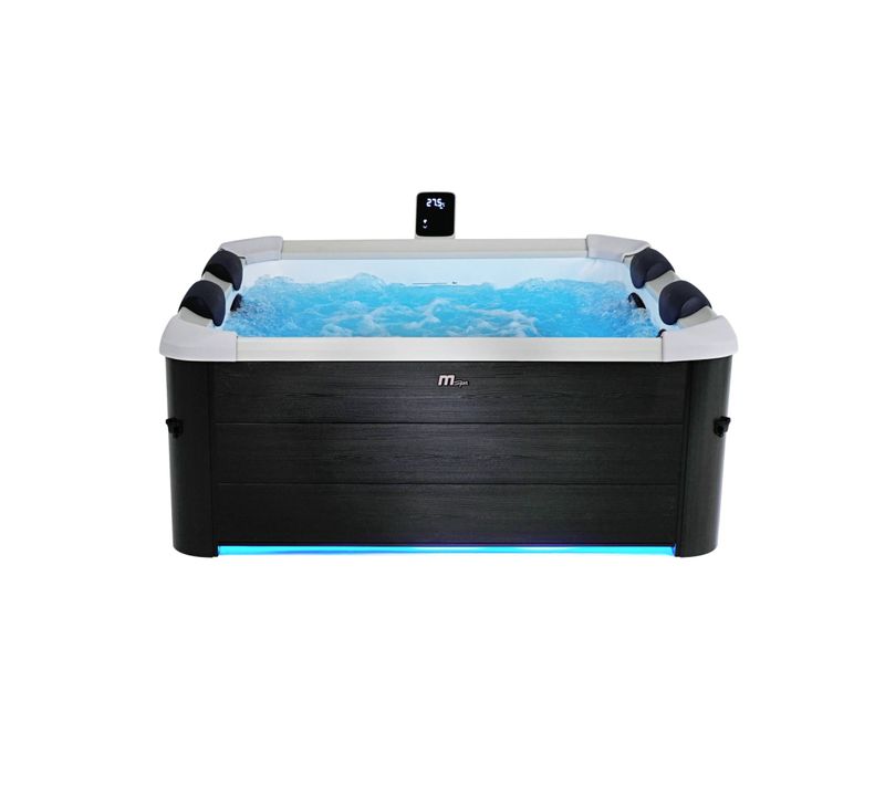 Spa Rigide Oslo Mspa 6 Personnes Gris. 4 Coussins. Bâche Incluse. Hydromassages Système
