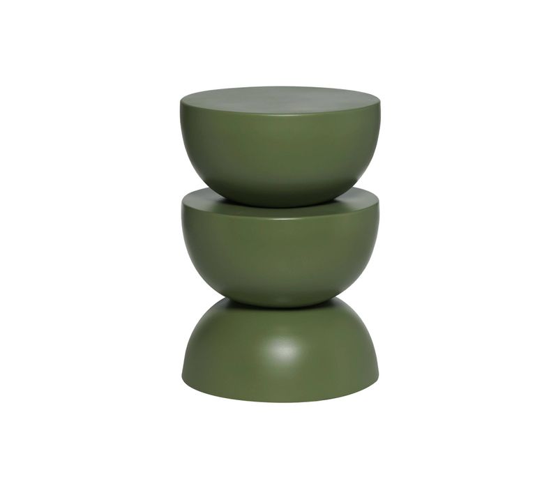 Table D'appoint. Bout De Canapé. Table De Chevet En Métal. Vert Kaki. Coumba. Ø32 X H 46.5cm