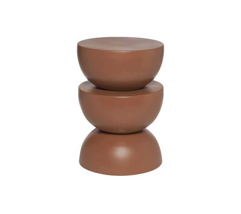 Table D'appoint. Bout De Canapé. Table De Chevet En Métal. Terracotta. Coumba. Ø32 X H 46.5cm