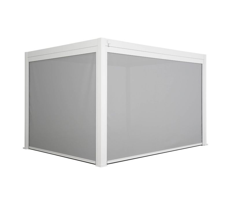 Pergola Bioclimatique Blanche 300 X 400cm. Aluminium à Lames Orientables + Store 300cm + Store