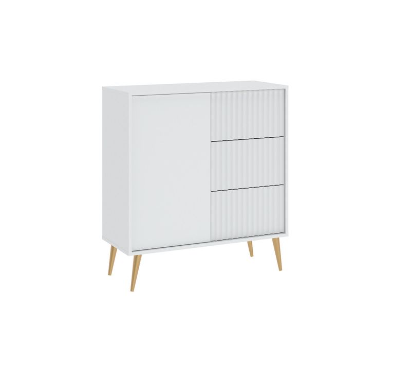 Buffet Barcelona - 1 Porte - 3 Tiroirs Blanc
