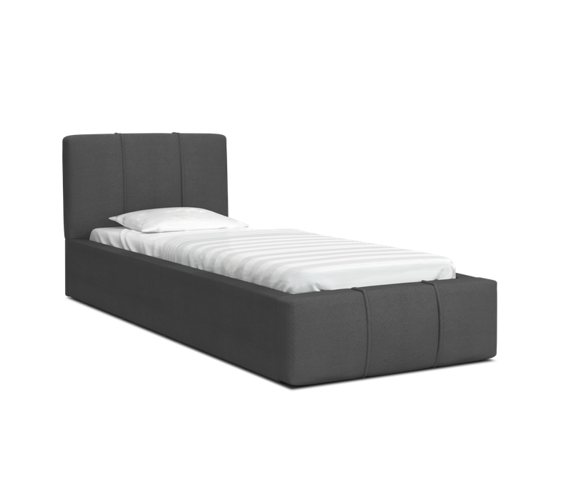 Lit Coffre Atlanta 90 X 200 Cm Avec Sommier à Lattes Relevable Gris Foncé