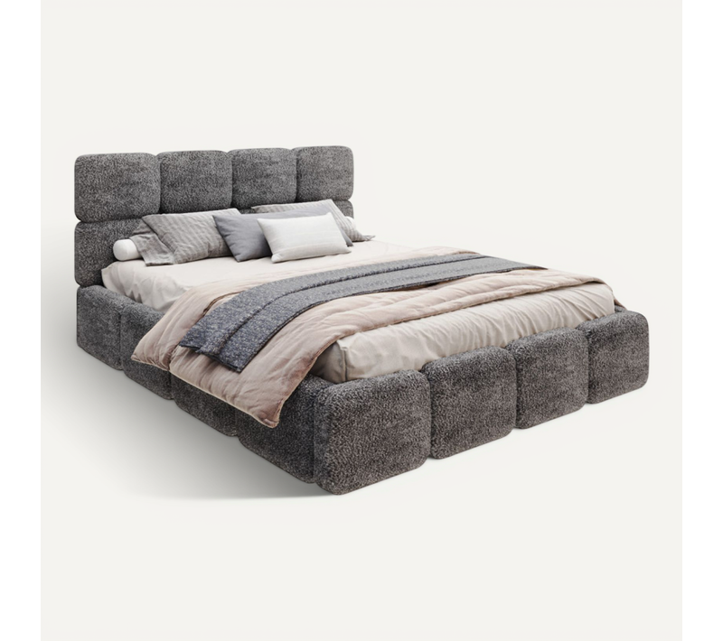 Lit Coffre Delicato 140 X 190 Cm Avec Sommier à Lattes Relevable Noir