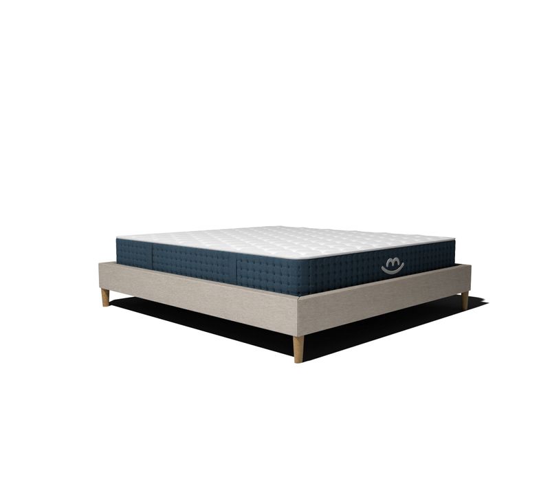 Pack Lit Sommier Et Matelas Hybride 80x200cm épais 26cm Beige Sans Tête