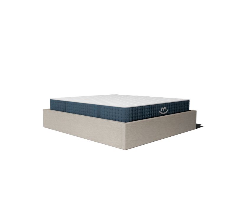 Pack Lit Coffre Et Matelas Hybride 160x200cm Épais 26cm Couleur Beige Sans Tête