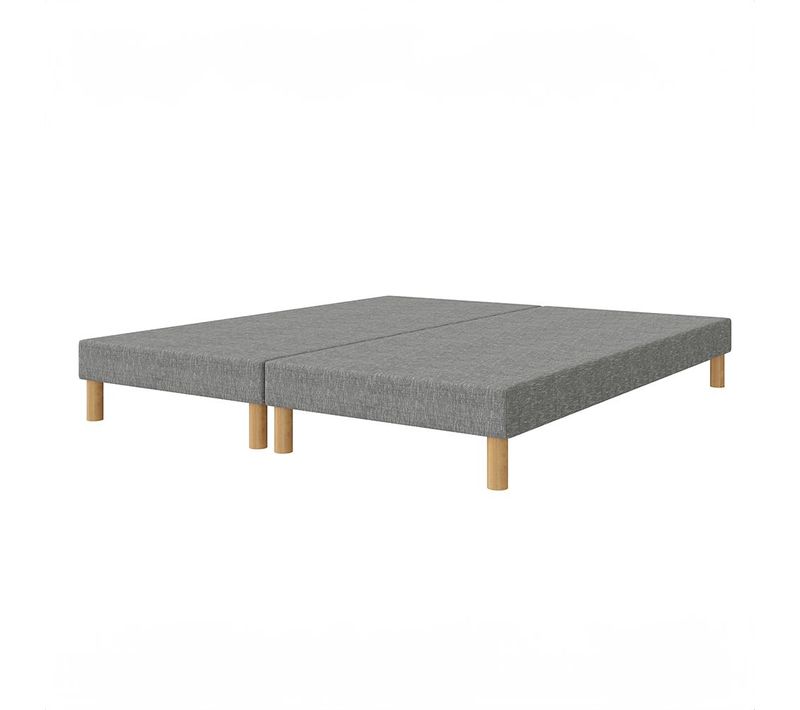 Sommier Tapissier Gris 160x200 (2x80x200) + Jeu De Pied . Fabrication Francaise.