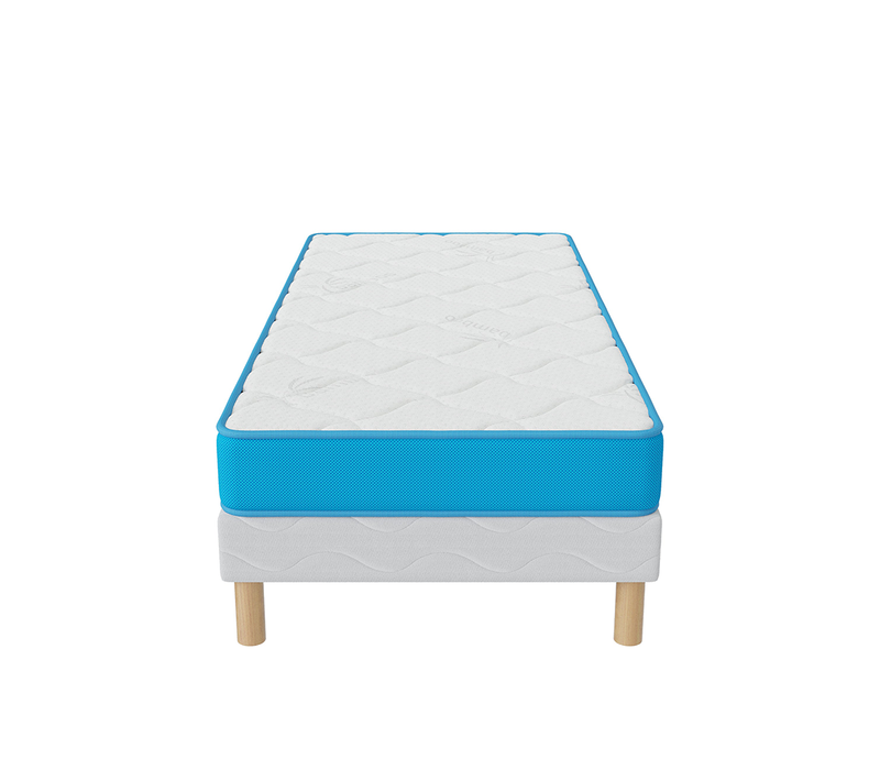 Ensemble Matelas Mousse 90x200 Fresh Memory Hauteur 15cm + Sommier