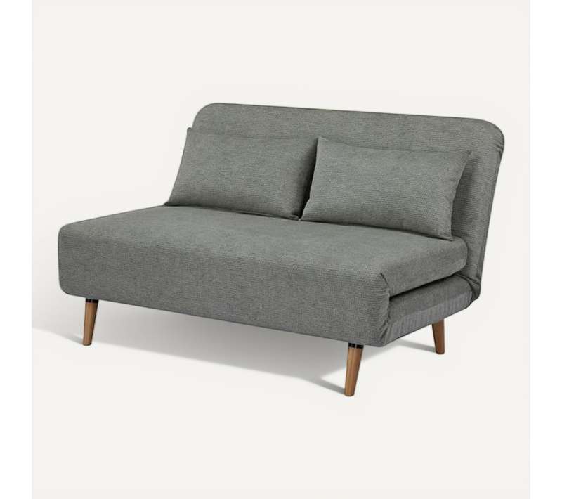 Banquette BZ - 2 Places - Tissu Vert Clair - 130 X 90 X 81 Cm - Deplo