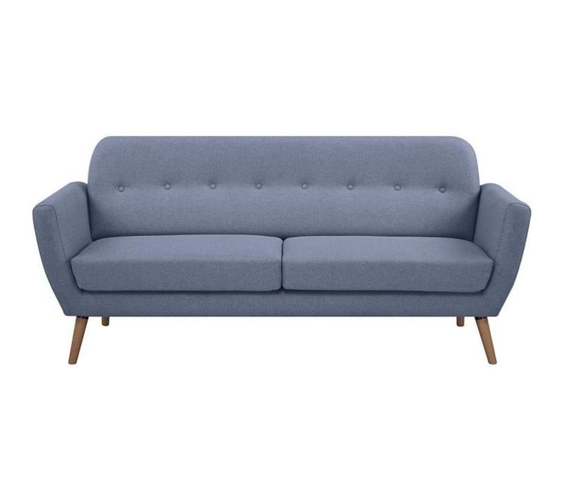 Canapé - 3 Places - Lilly - Tissu Bleu Clair - 193 X 79 X 86 Cm -