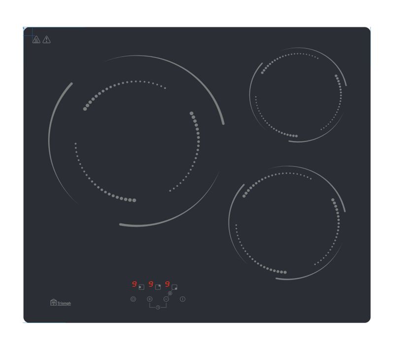 Table De Cuisson Vitrocéramique Trcpv3570b Triomph 3 Foyers 5700w