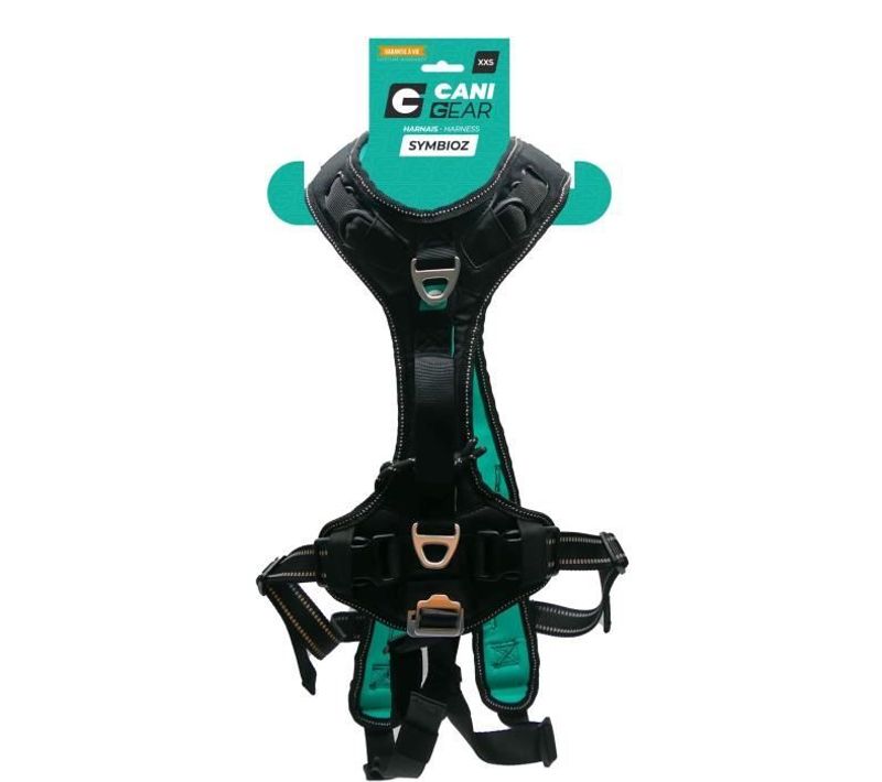 Harnais Pour Chien - Symbioz - Xxs - Noir / Bleu