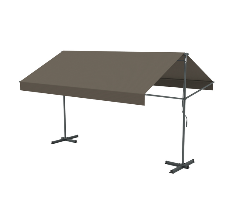 Iseo - Store Banne Double Pente Manuel 3 X 3 M Taupe