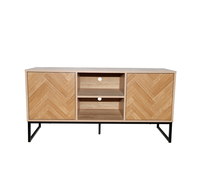 Chevron - Buffet Effet Chevron 2 Portes Et 2 Niches