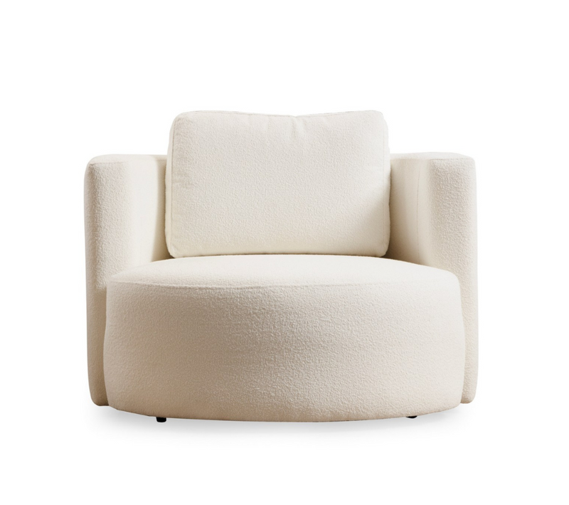 Olsen - Fauteuil Bouclettes Couleur Crème