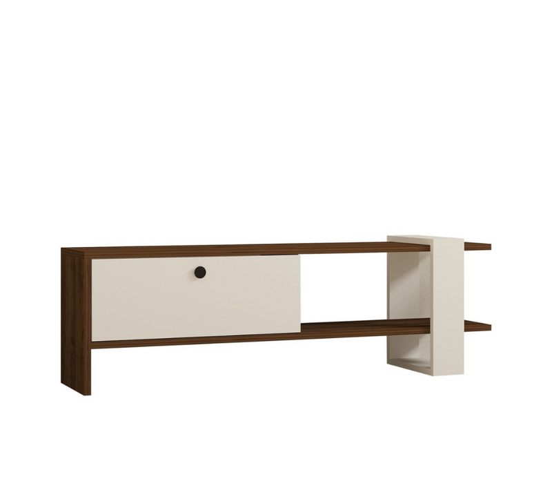 Loom - Meuble TV Bois Et Blanc Avec Rangement 120 Cm