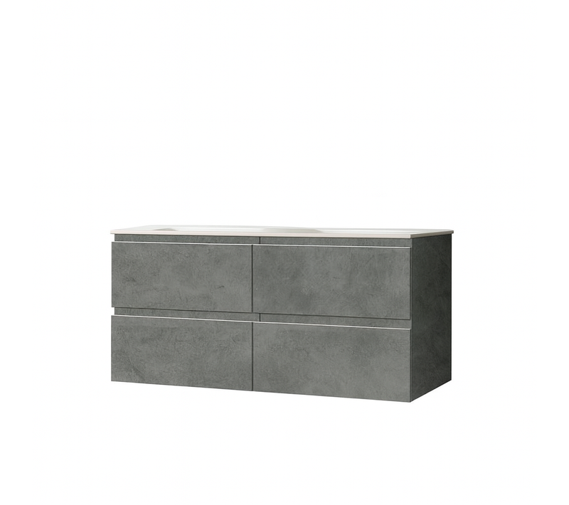 Ensemble Meuble De Salle De Bains Inglet 120cm Gris Cemento