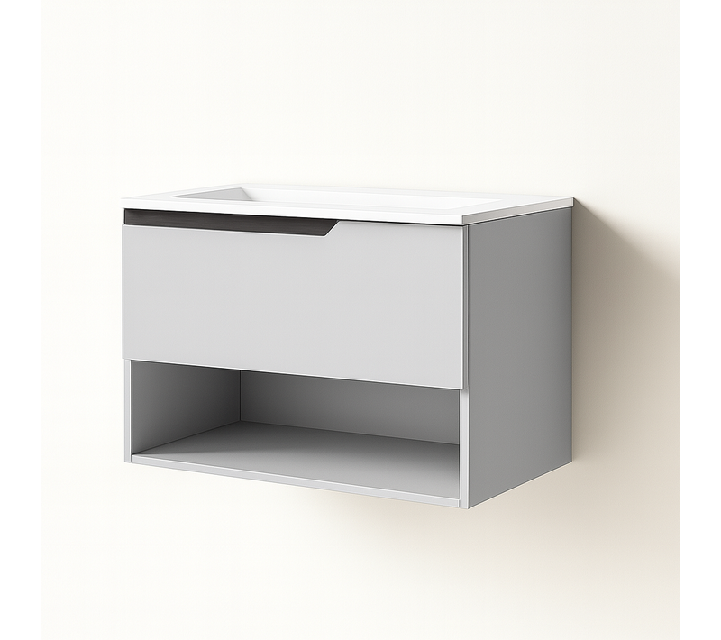 Ensemble Meuble Eleven + Vasque Céramique Flat 60cm Blanc