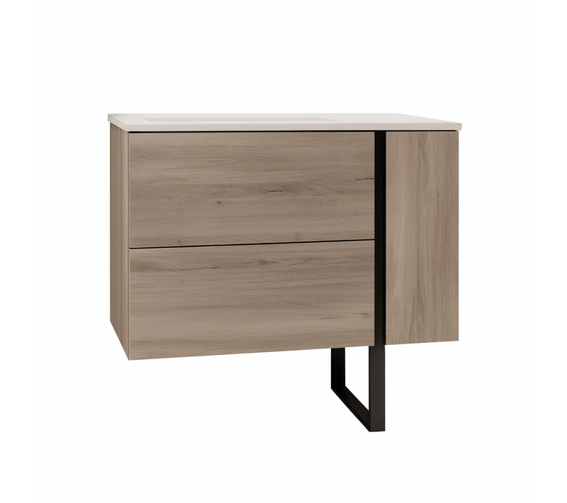 Ensemble Meuble Vasque Black Onix Sur Pied Iron Aok 100cm
