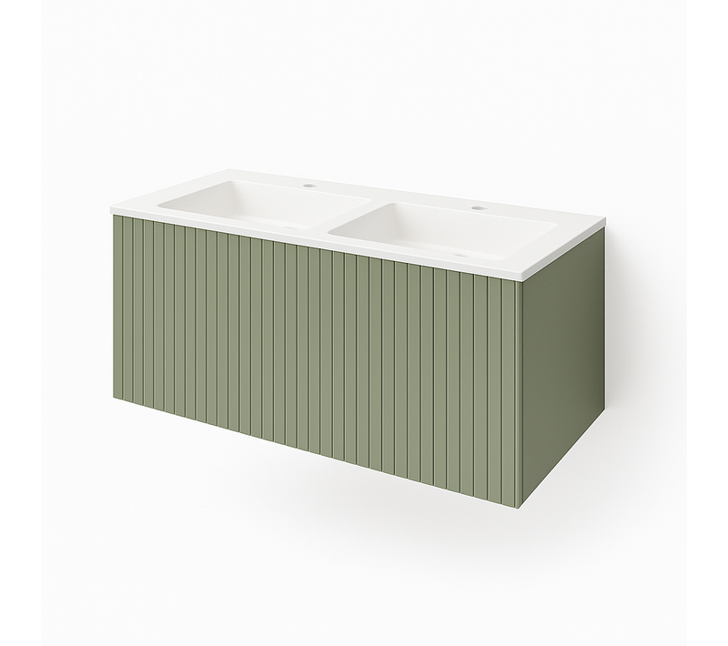 Ensemble Meuble Bari + Vasque Céramique Flat - 120cm Musgo