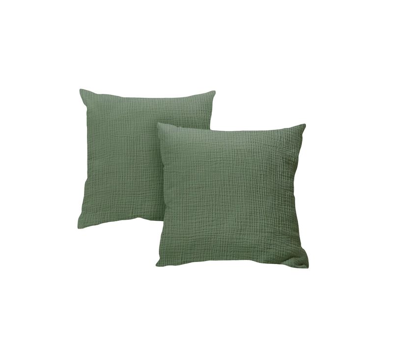 Taies D'oreillers 65x65cm - Watercress - Gaze De Coton