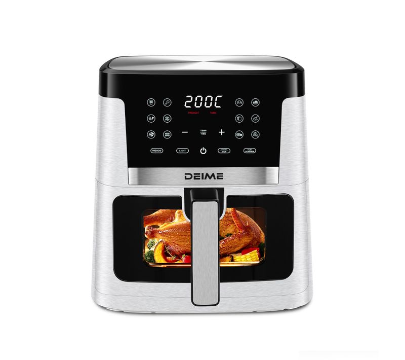 Airfryer 7 L 1800 W 12 Programmes Avec Vitre De Cuisson – Rouge Métallisé