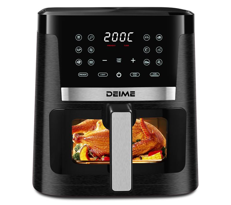 Airfryer 7 L 1800 W 12 Programmes Avec Vitre De Cuisson – Noir Métallisé