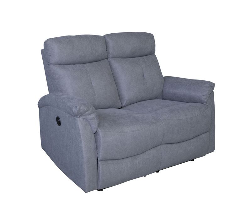 Canapé 2 Places Relax Électrique Gris Lucas